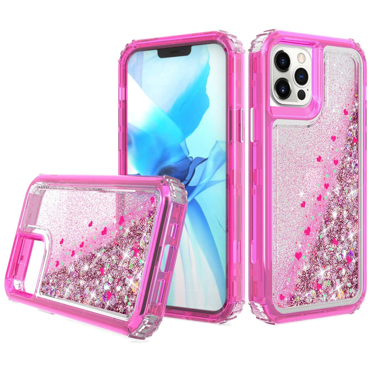 Atomic Quicksand Glitter Waterfall Hybrid Case For Iphone 12 Pro Max Hot Pink Hd Accessory Atomic Quicksand Glitter Waterfall Hybrid Case For Iphone 12 Pro Max Hot Pink Hd Accessory