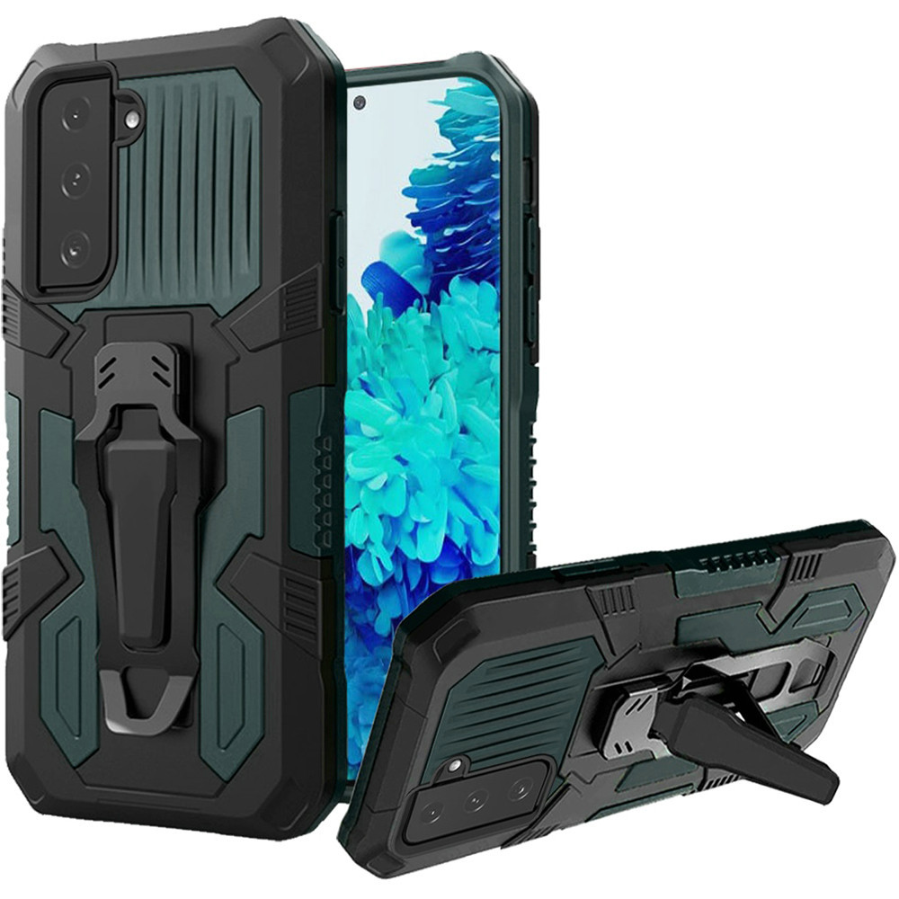 Military Style Hybrid Armor Case With Integrated Belt Clip And Kickstand For Samsung Galaxy S21 Plus 5g Midnight Green Hd Accessory Military Style Hybrid Armor Case With Integrated Belt Clip And Kickstand For Samsung Galaxy S21 Plus 5g Midnight Green Hd Accessory