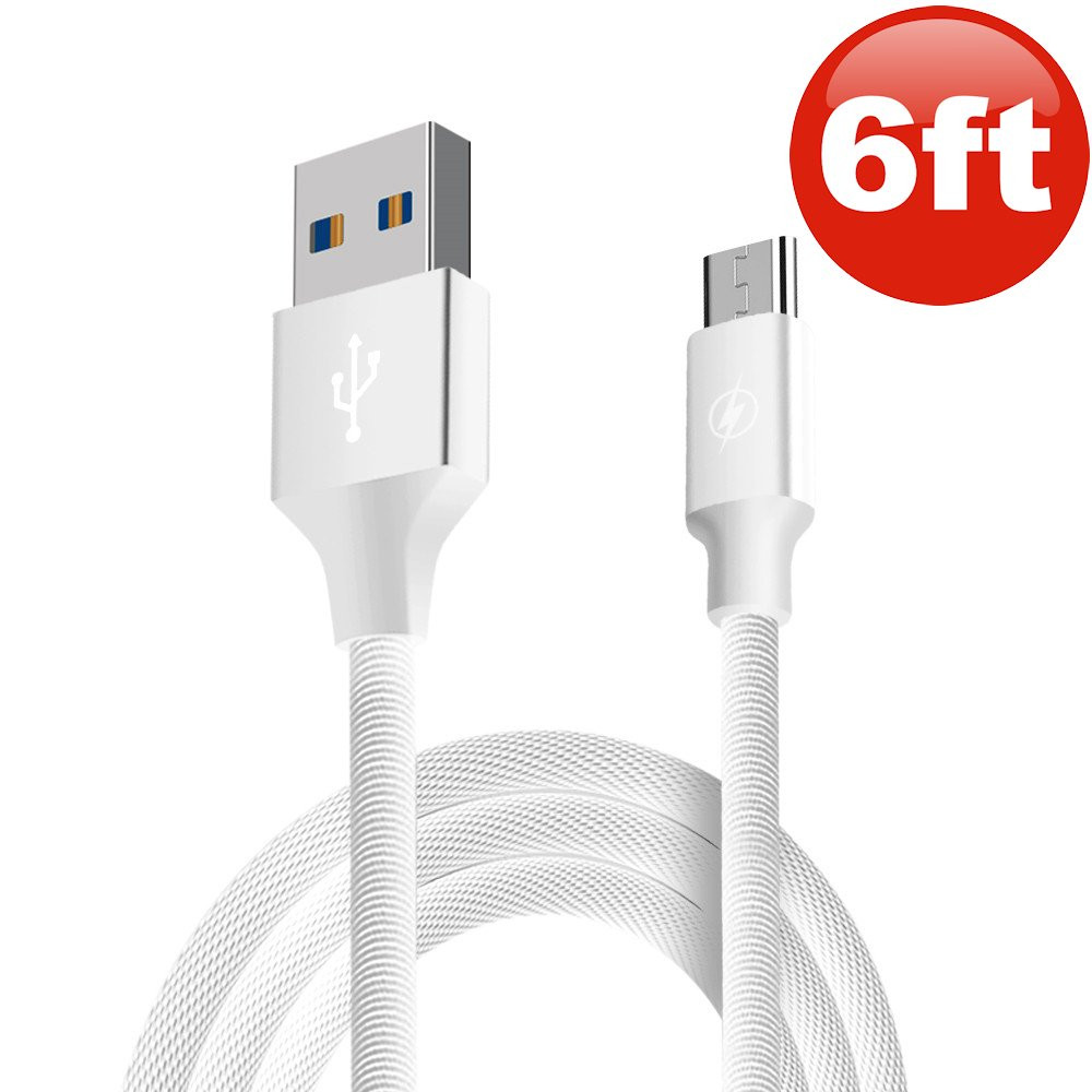 MESH BRAIDED 6FT LONG TYPE-C USB CABLE FAST CHARGE POWER WIRE SYNC USB-C CORD 