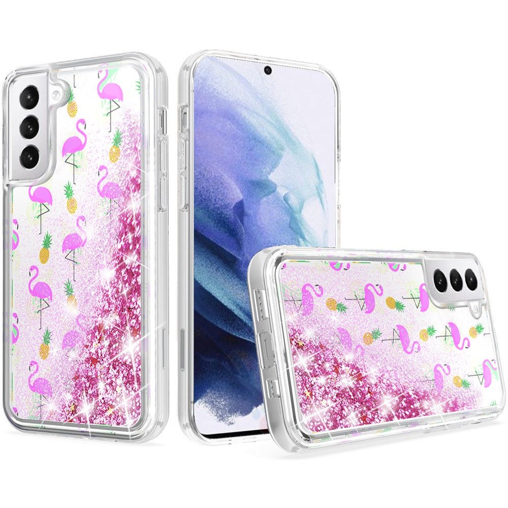 Quicksand Glitter Waterfall Case For Samsung Galaxy S21 Plus 5g Flamingo Hd Accessory
