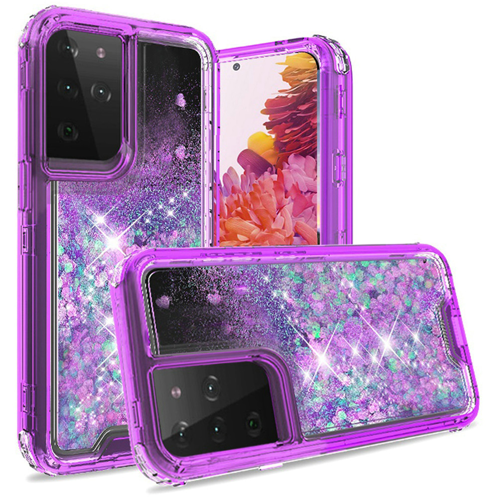 Atomic Quicksand Glitter Waterfall Hybrid Case For Samsung Galaxy S21 Ultra 5g Purple Hd Accessory Atomic Quicksand Glitter Waterfall Hybrid Case For Samsung Galaxy S21 Ultra 5g Purple Hd Accessory