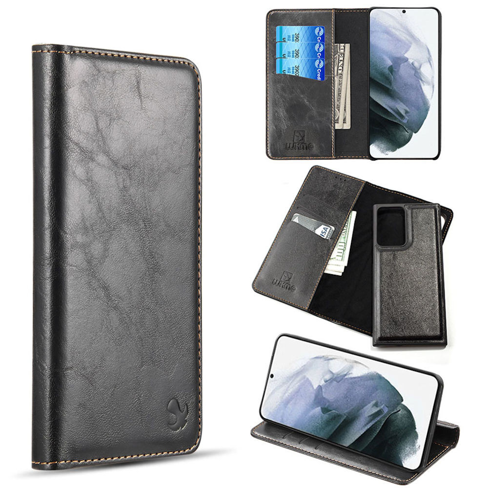 -Red ShunJieTech for Samsung Galaxy A32 5G Case,for Galaxy A32 5G Case,PU Leather Zip Pocket Wallet Flip Case Magnetic Closure with Card Slots Compartment for Samsung Galaxy A32 5G 6.5