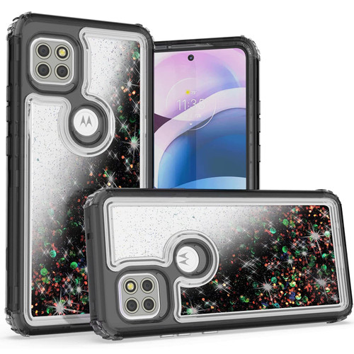 Atomic Quicksand Glitter Waterfall Hybrid Case for Motorola One 5G Ace