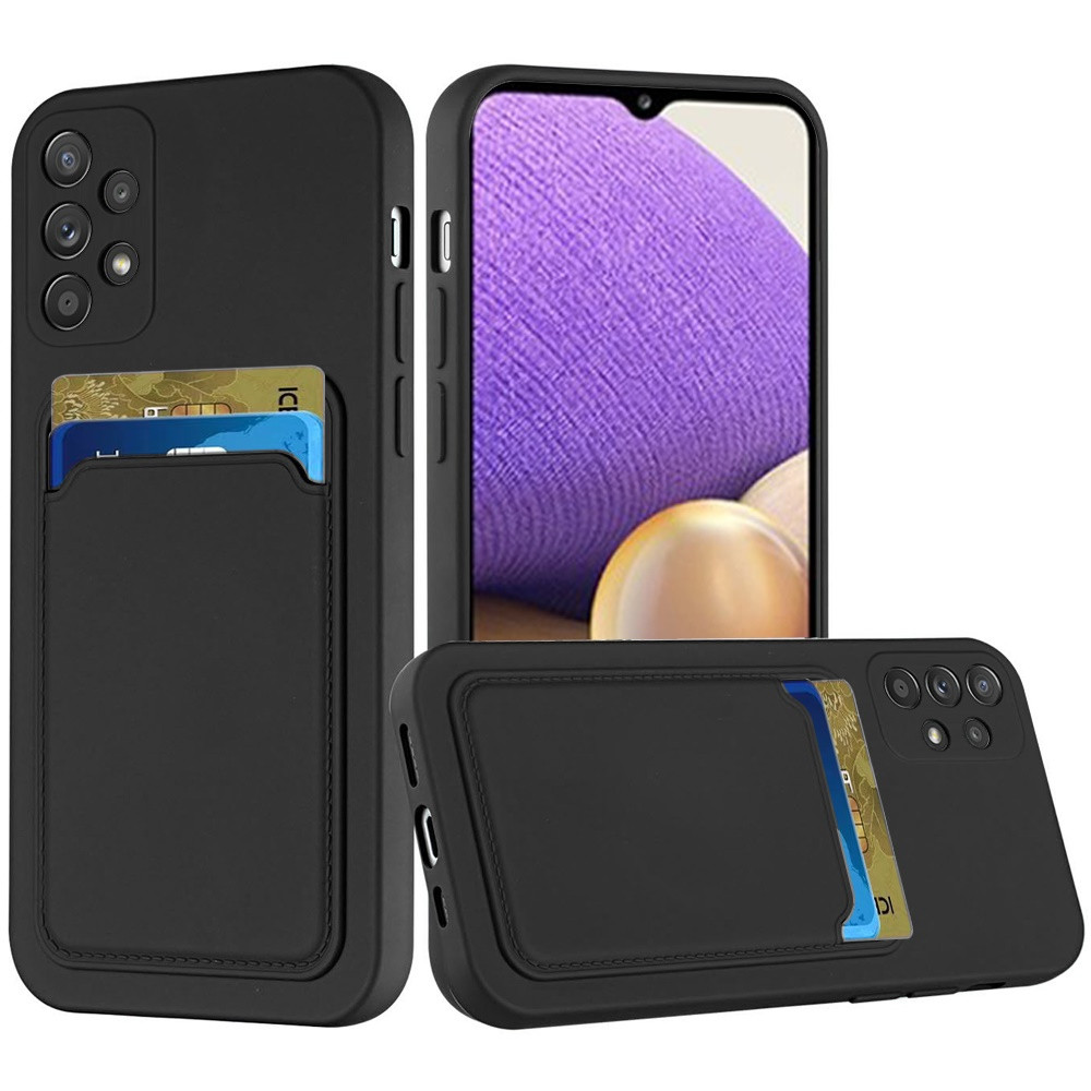 Premium TPU Case with Card Holder for Samsung Galaxy A32 5G - Black