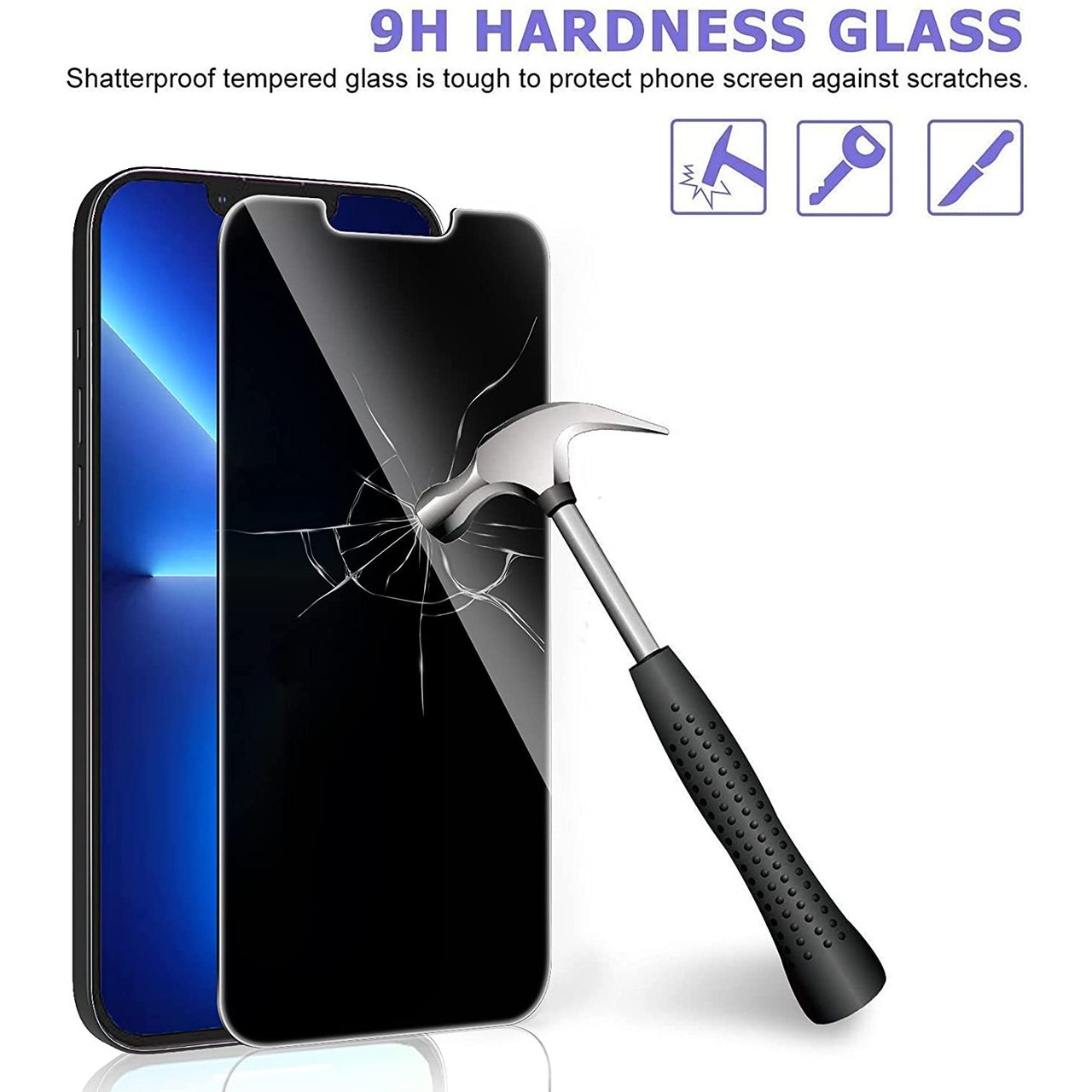 Speel Lach oppervlakkig 2+2 Combo Pack 2-Pack Privacy Tempered Glass Screen Protector + 2-Pack  Camera Lens Tempered Glass Protector for iPhone 13 Pro - HD Accessory