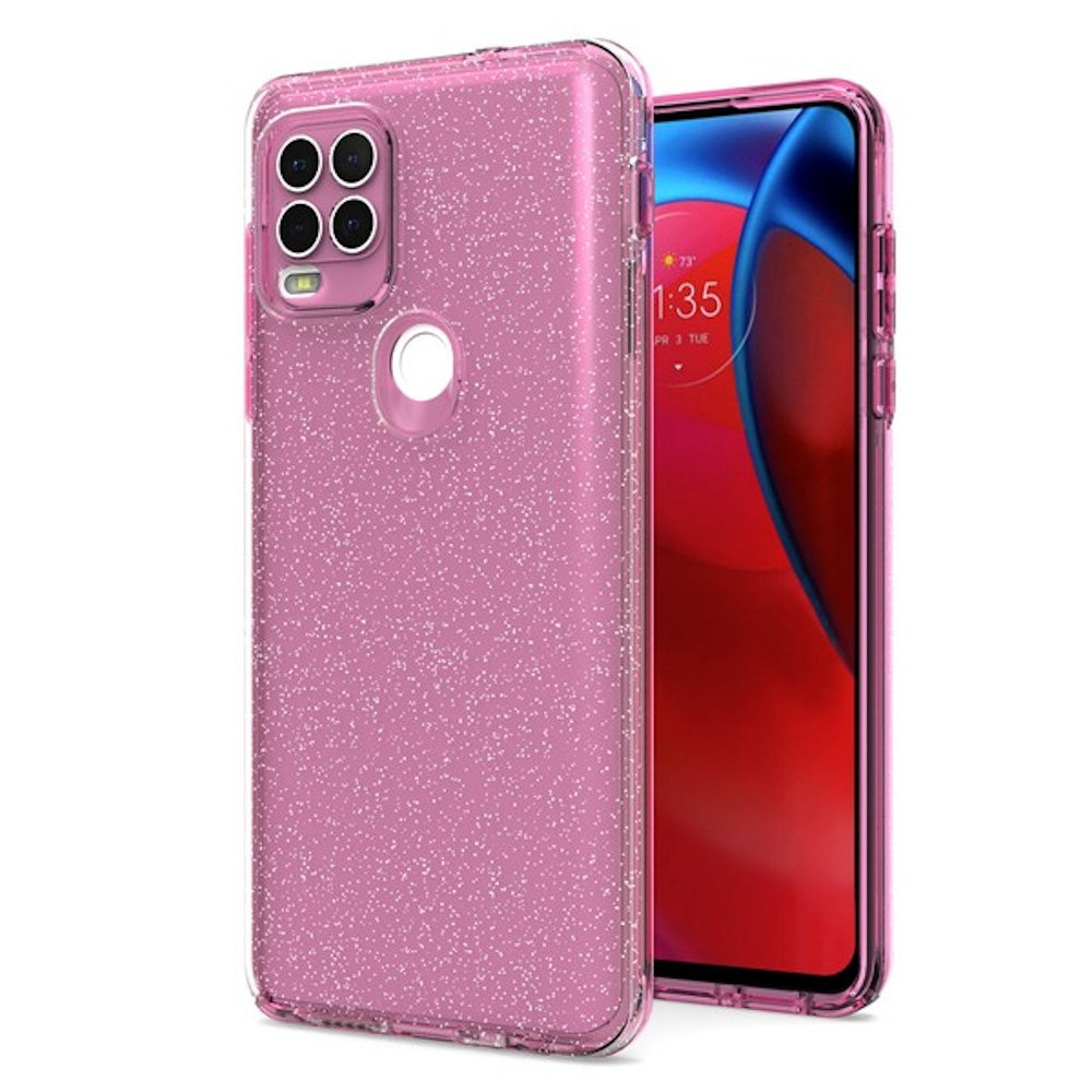 Full Glitter Hybrid Protective Case for Motorola Moto G Stylus 5G 2021 -  Pink - HD Accessory