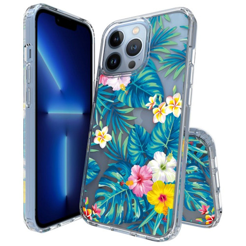 Fusion Shield Tough Snap On Case For Iphone 13 Pro Hibiscus Hd Accessory