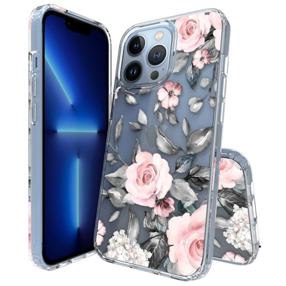 Fusion Shield Tough Snap On Case For Iphone 13 Pro Max Pink Roses Hd Accessory