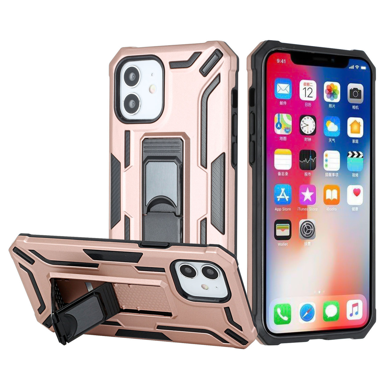 Carbon Fiber Style Tough Ultra Rugged Hybrid Case for iPhone 13 Pro