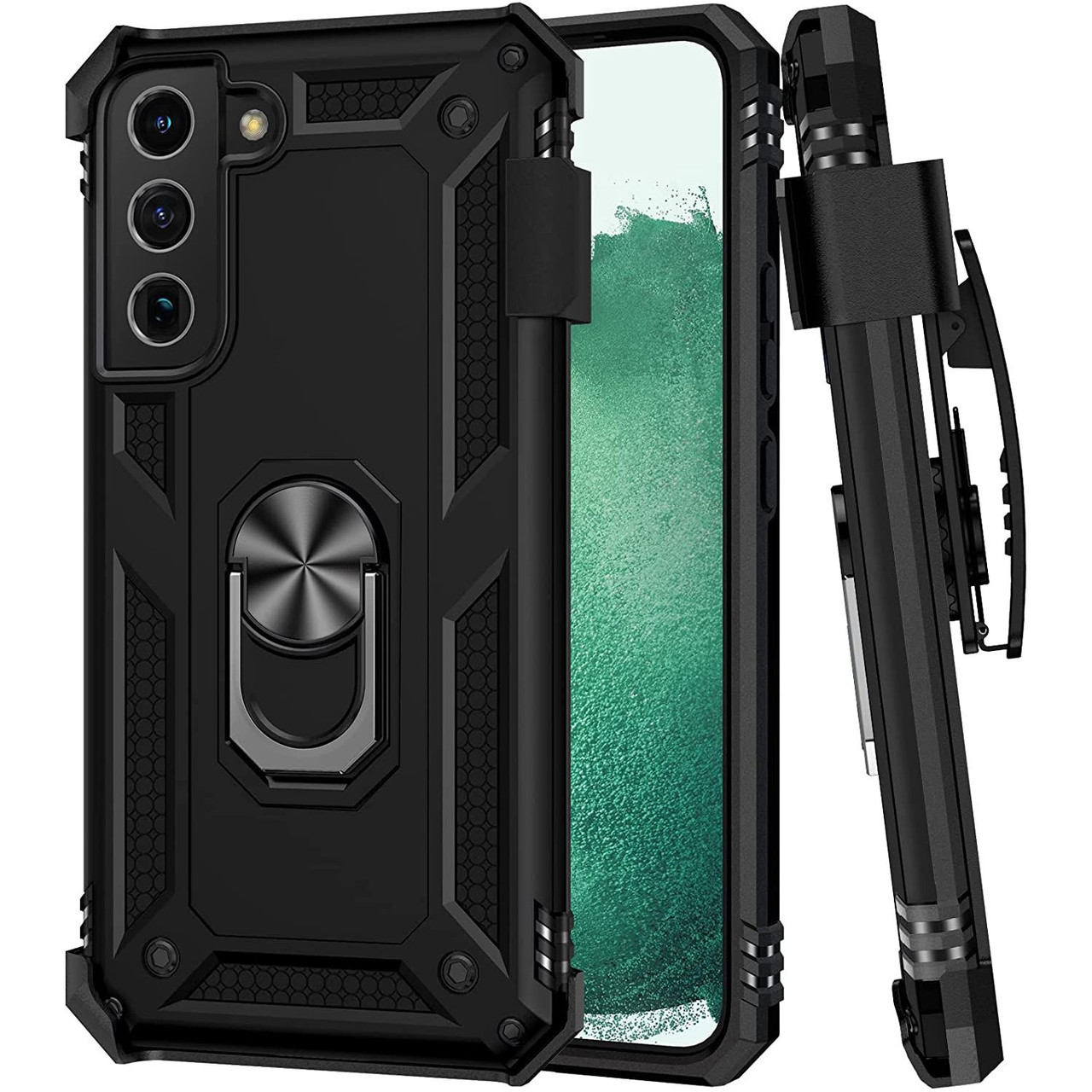 Military Grade Finger Loop Case with Belt Clip Holster for Samsung