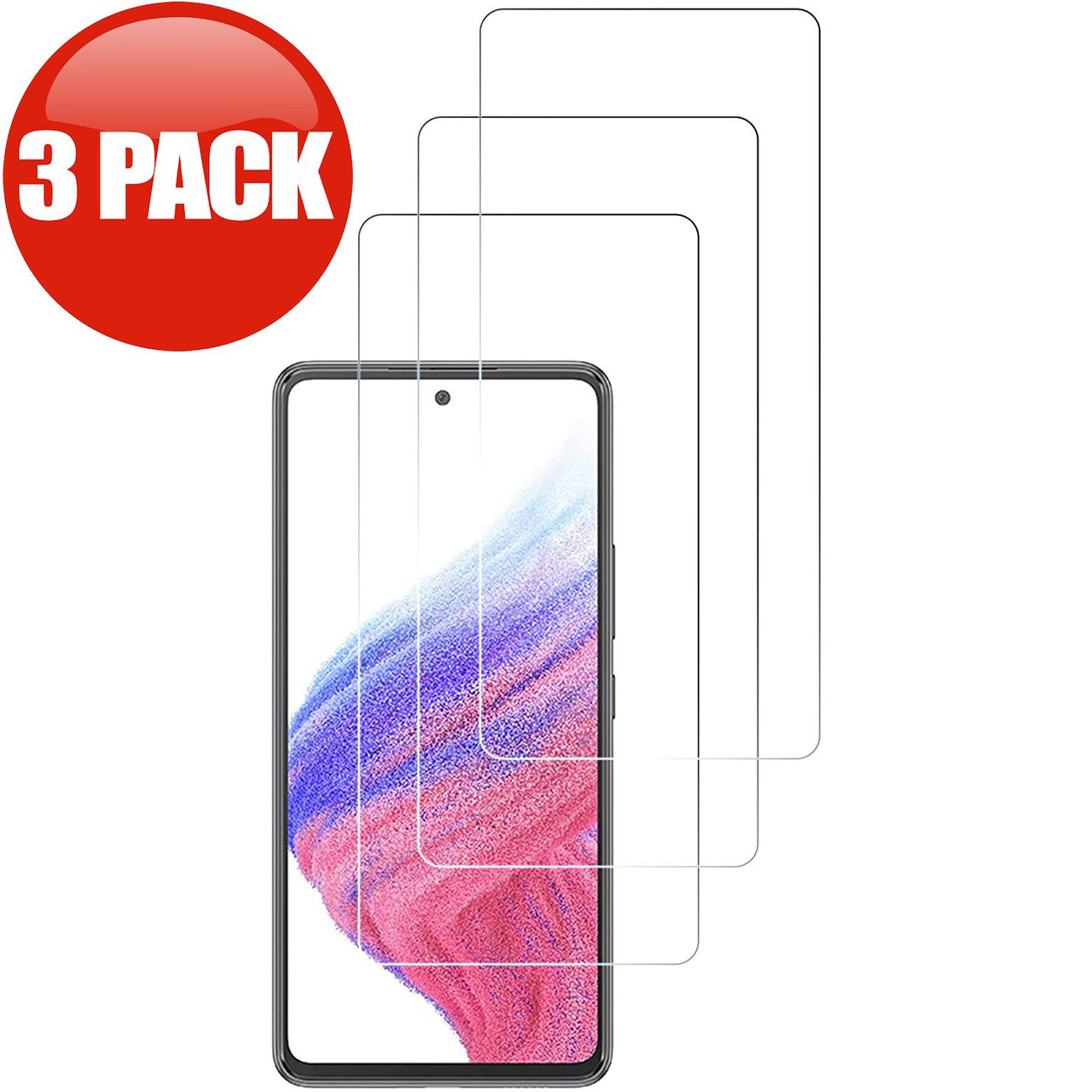 3Pack Premium HD Tempered Glass Screen Protector for Samsung Galaxy