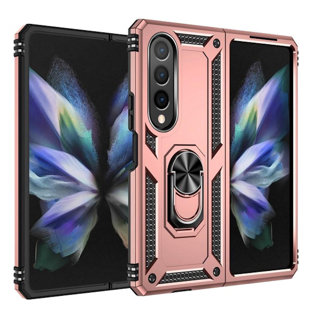 Ring Grip Case for Samsung Galaxy Z Fold 4 Rose Gold HD Accessory