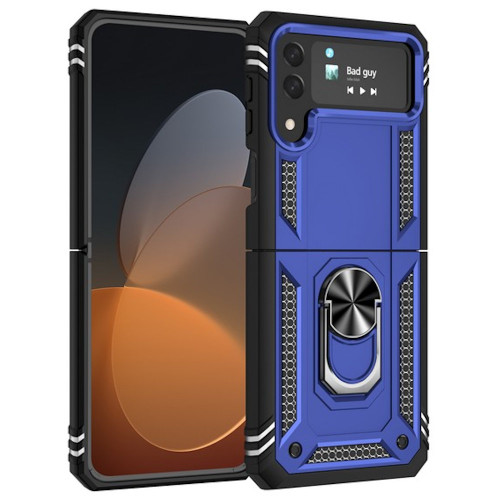 Ring Grip Hybrid Case for Samsung Galaxy Z Flip 4 Navy Blue HD