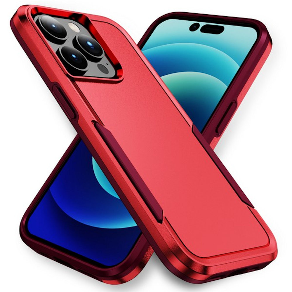 TUFF Hybrid Armor Case for iPhone 14 Pro Max Red HD Accessory