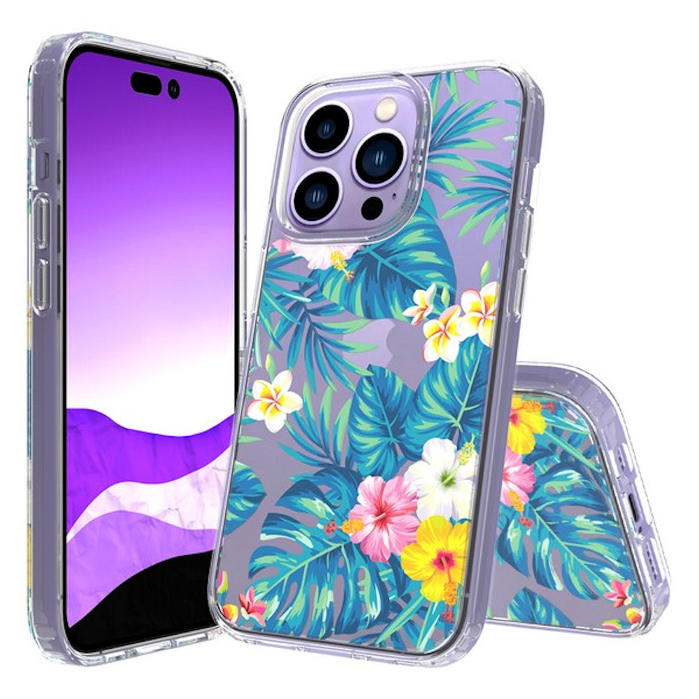 Fusion Shield Tough Snap On Case For Iphone 14 Pro Hibiscus Hd Accessory