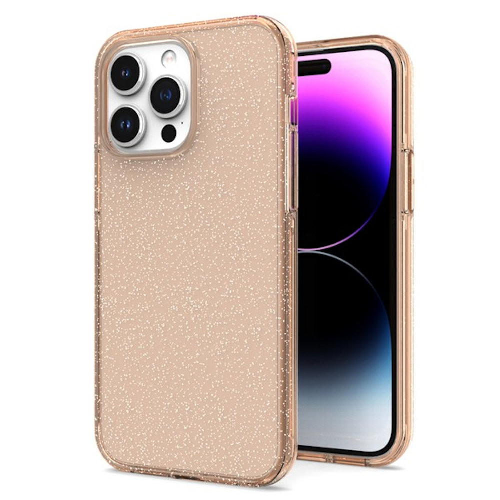 Full Glitter Hybrid Protective Case for iPhone 14 Pro Max Rose Gold