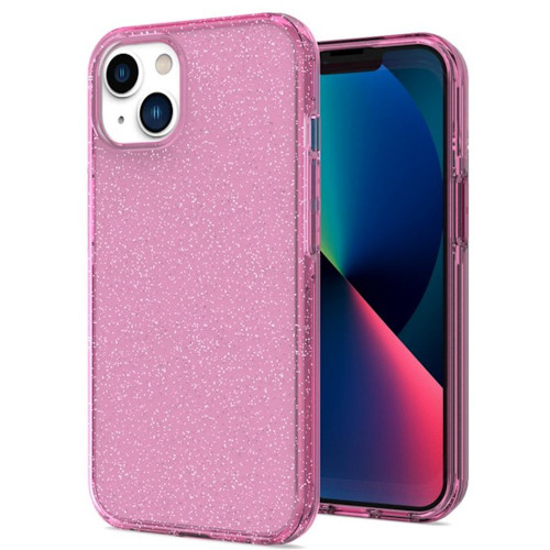 Full Glitter Hybrid Protective Case for iPhone 14 Plus Pink HD