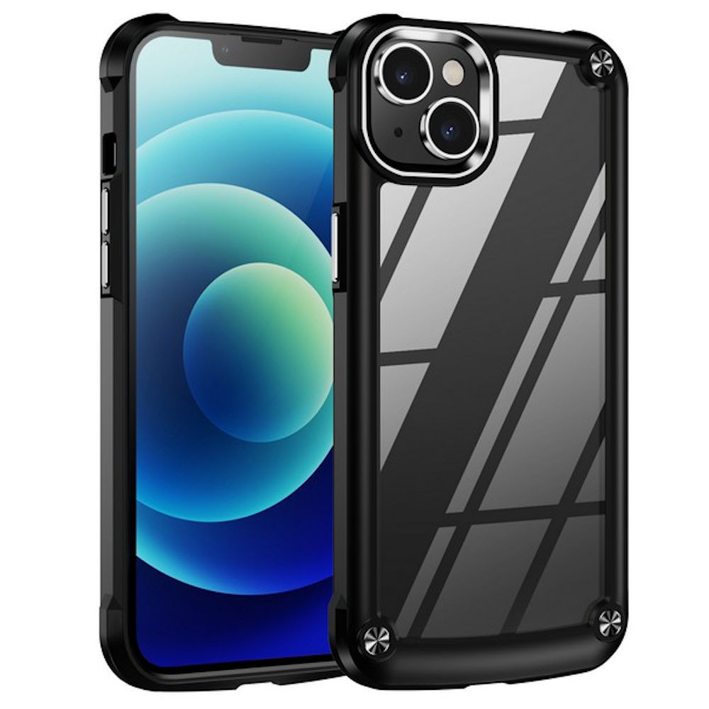 Tough Shield Snap On Transparent Case For Iphone 14 Plus Black Hd Accessory