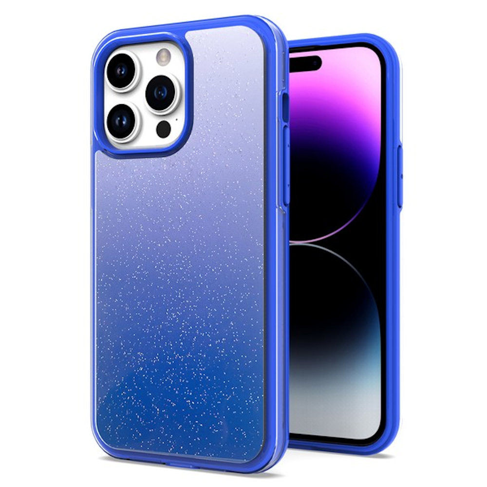 Glitter Series Hybrid Case for iPhone 14 Pro Max Gradient Blue HD