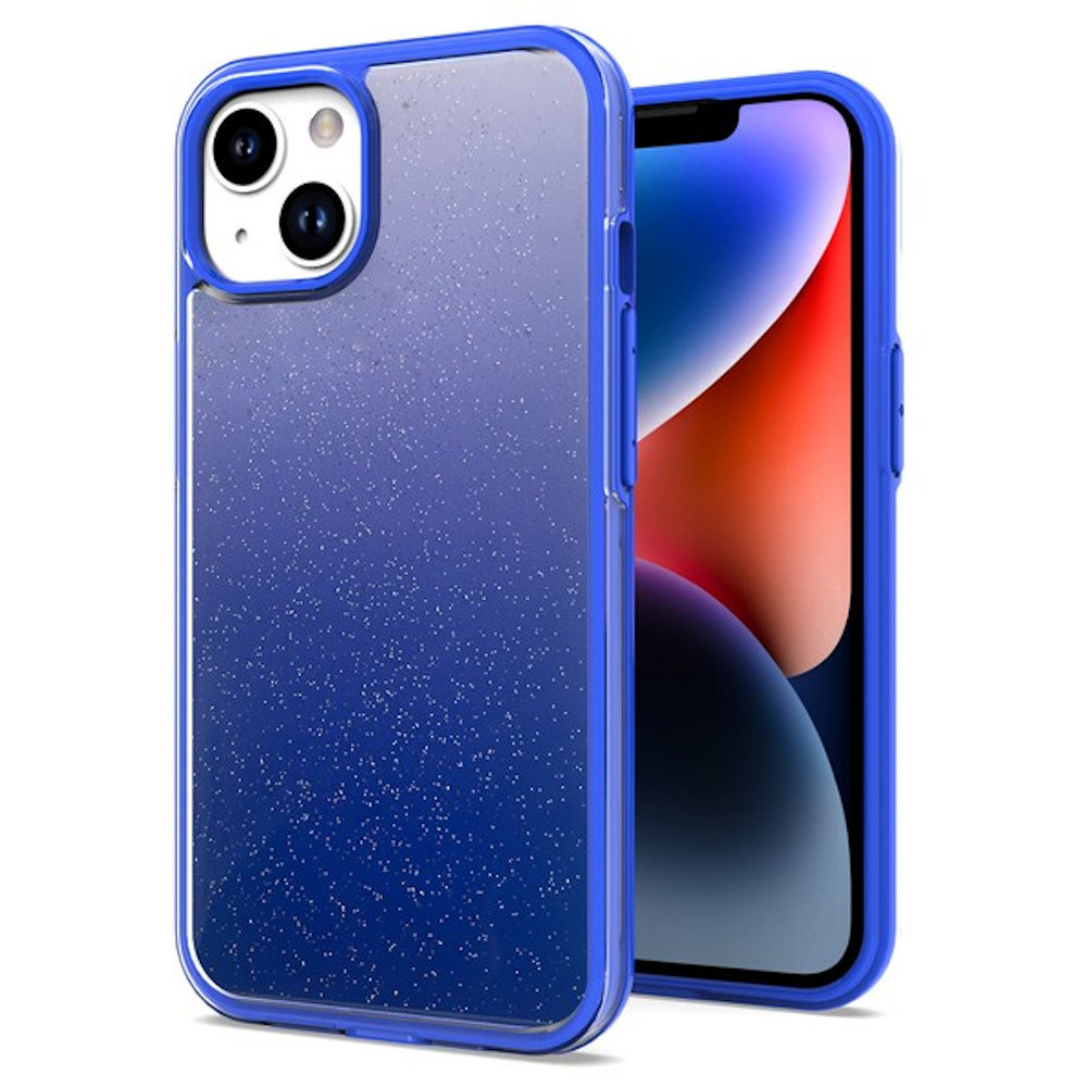 Glitter Series Hybrid Case for iPhone 14 Gradient Blue HD Accessory