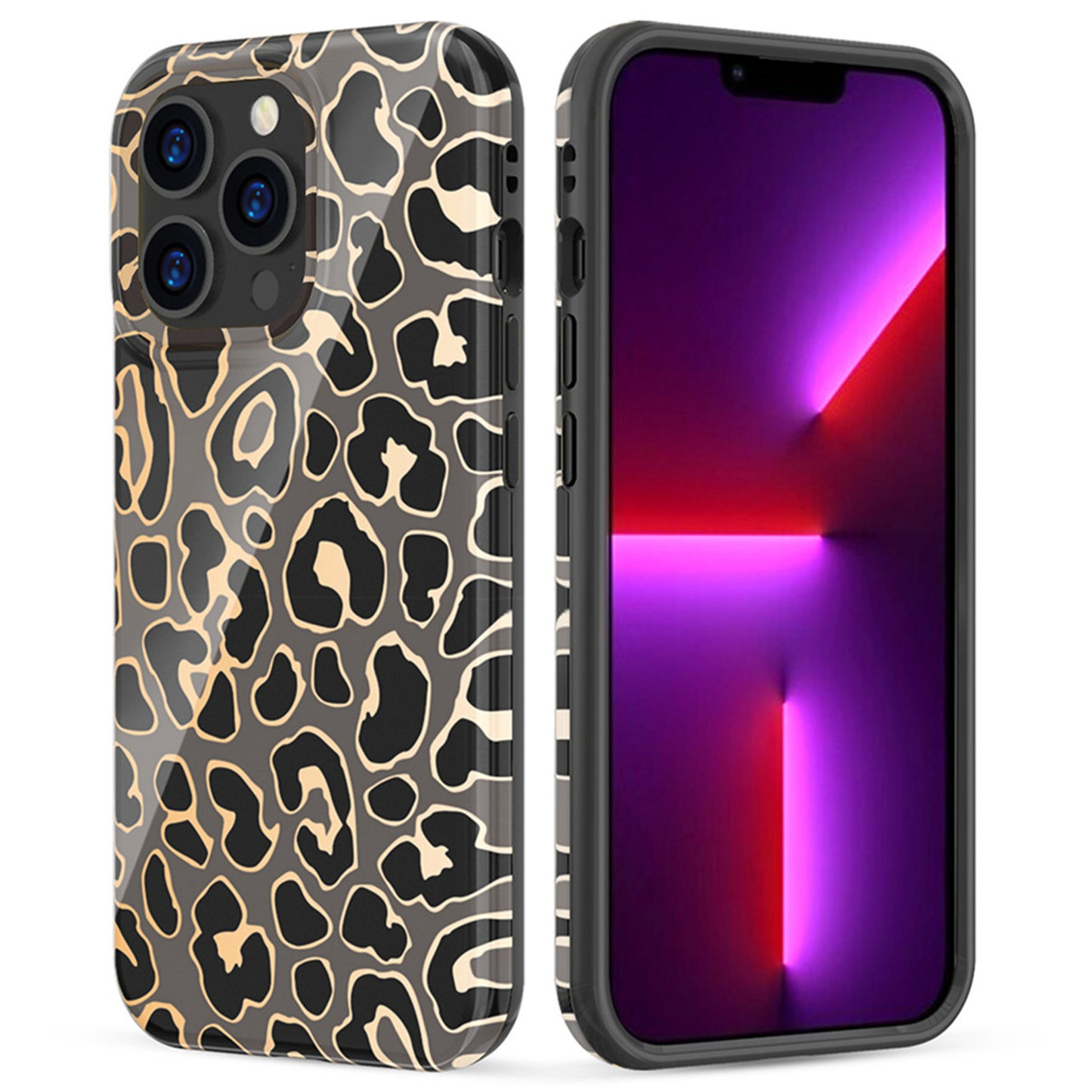 Delight Series Hybrid Case for iPhone 14 Pro Max Leopard HD Accessory
