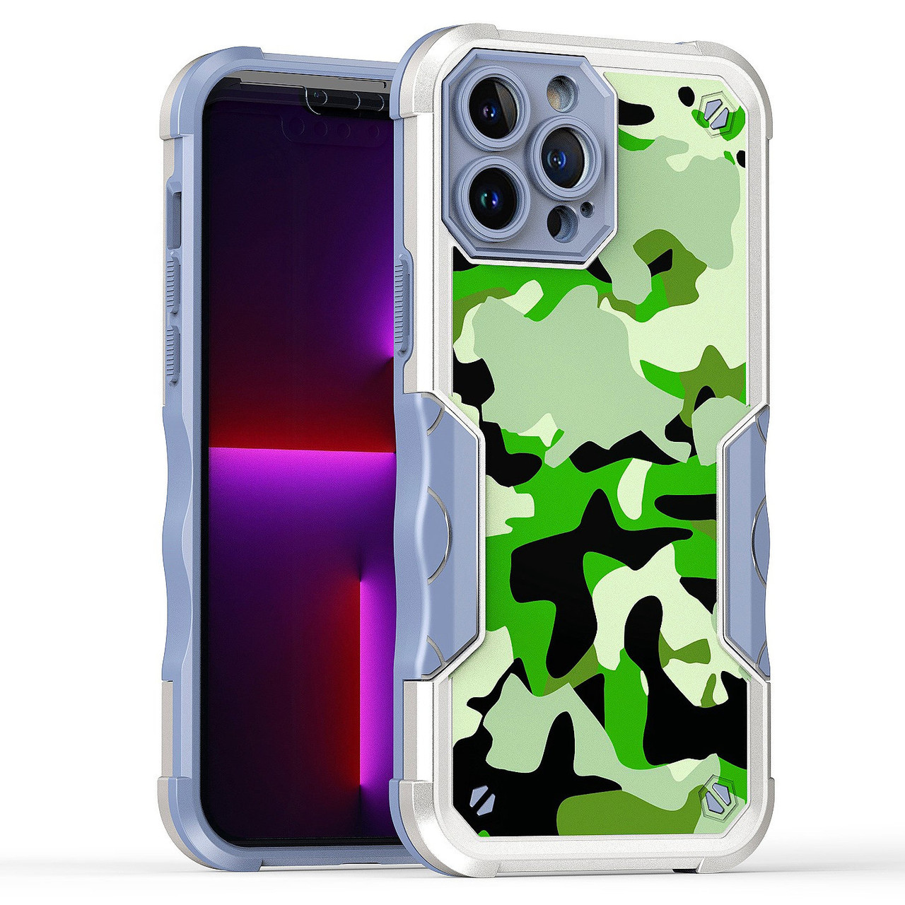 Military Grade Shockproof Hybrid Armor Case for iPhone 14 Camouflage