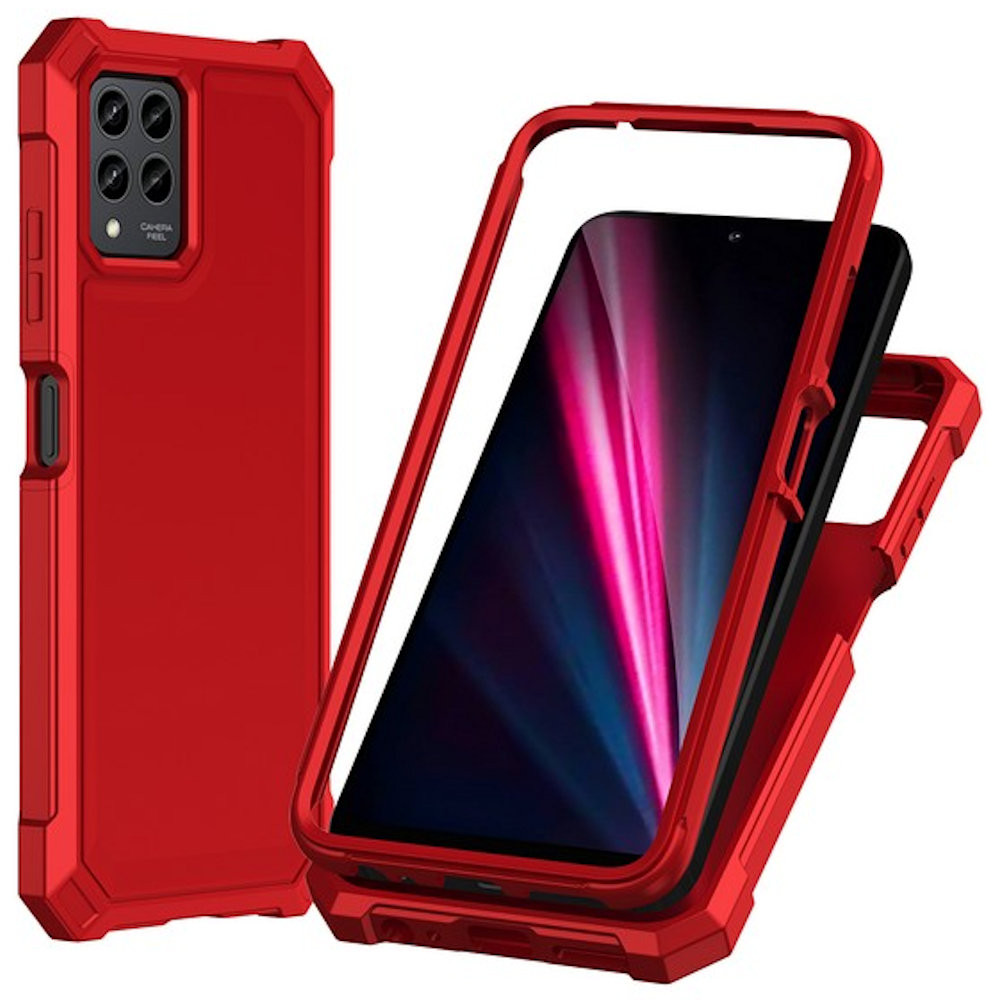 Military Grade Rugged Hybrid Case for T-Mobile REVVL 6 Pro 5G - Red - HD  Accessory