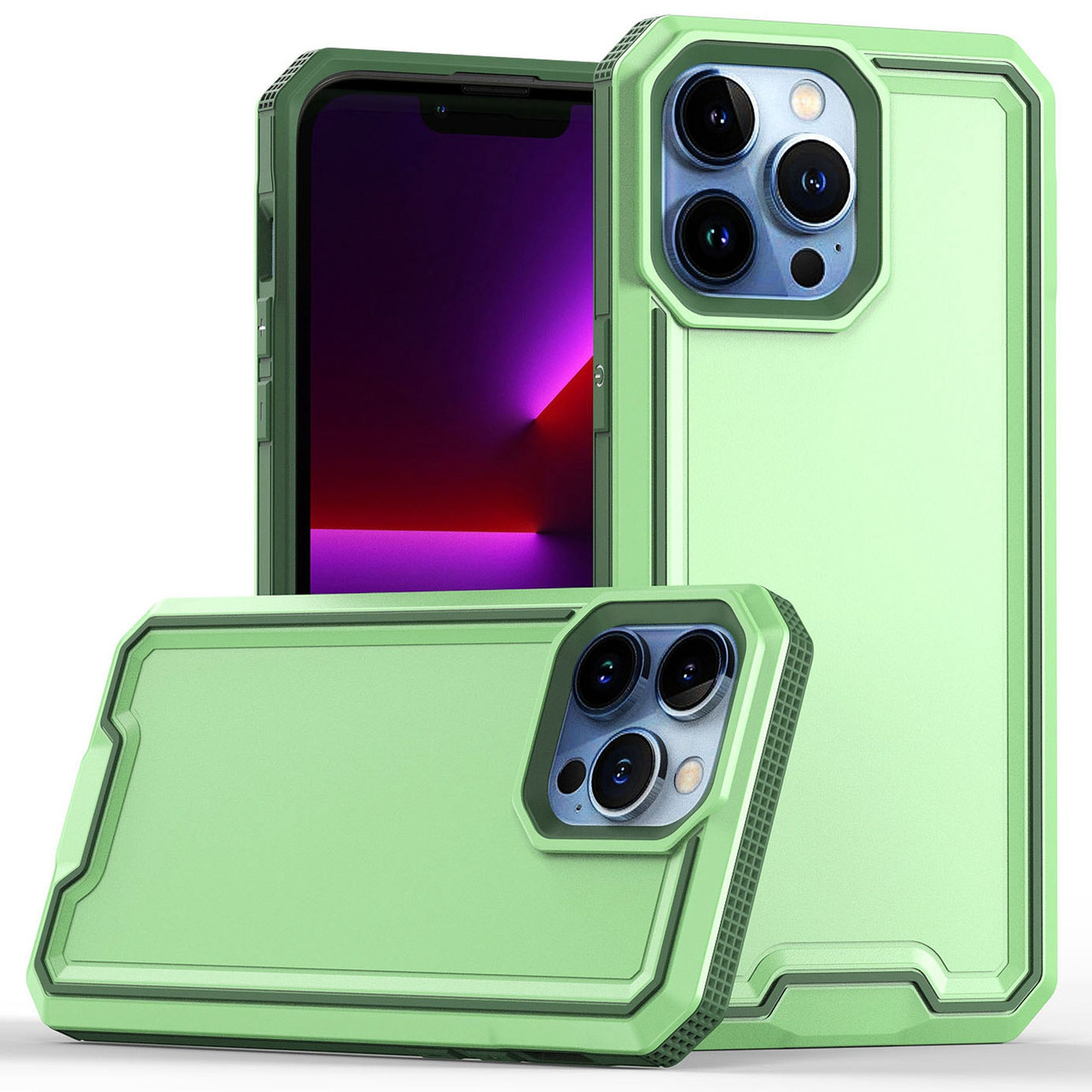 TUFF Rank Hybrid Armor Case for iPhone 13 Pro Max Green HD Accessory