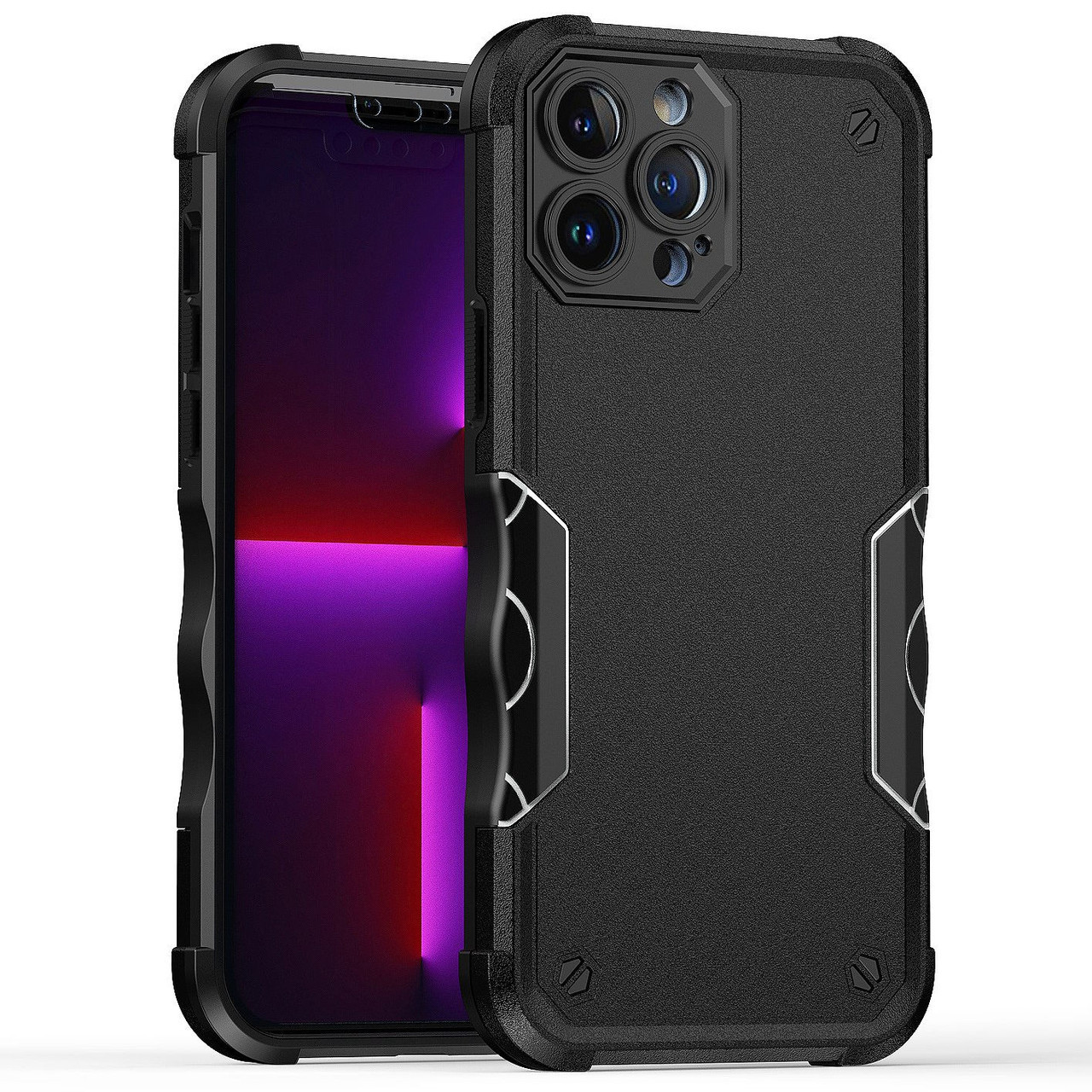 Military Grade Shockproof Hybrid Armor Case for iPhone 14 Pro Black