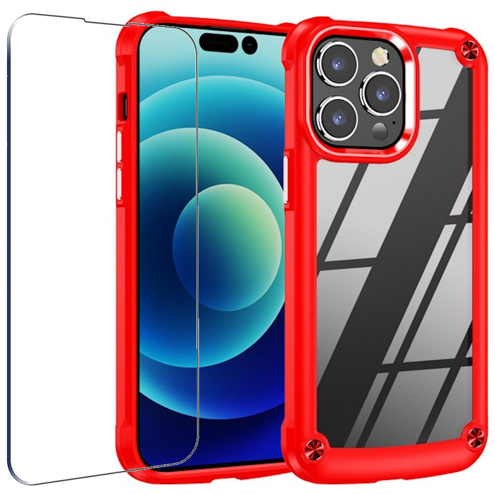 Tough Shield Snapon Transparent Case and Tempered Glass Screen