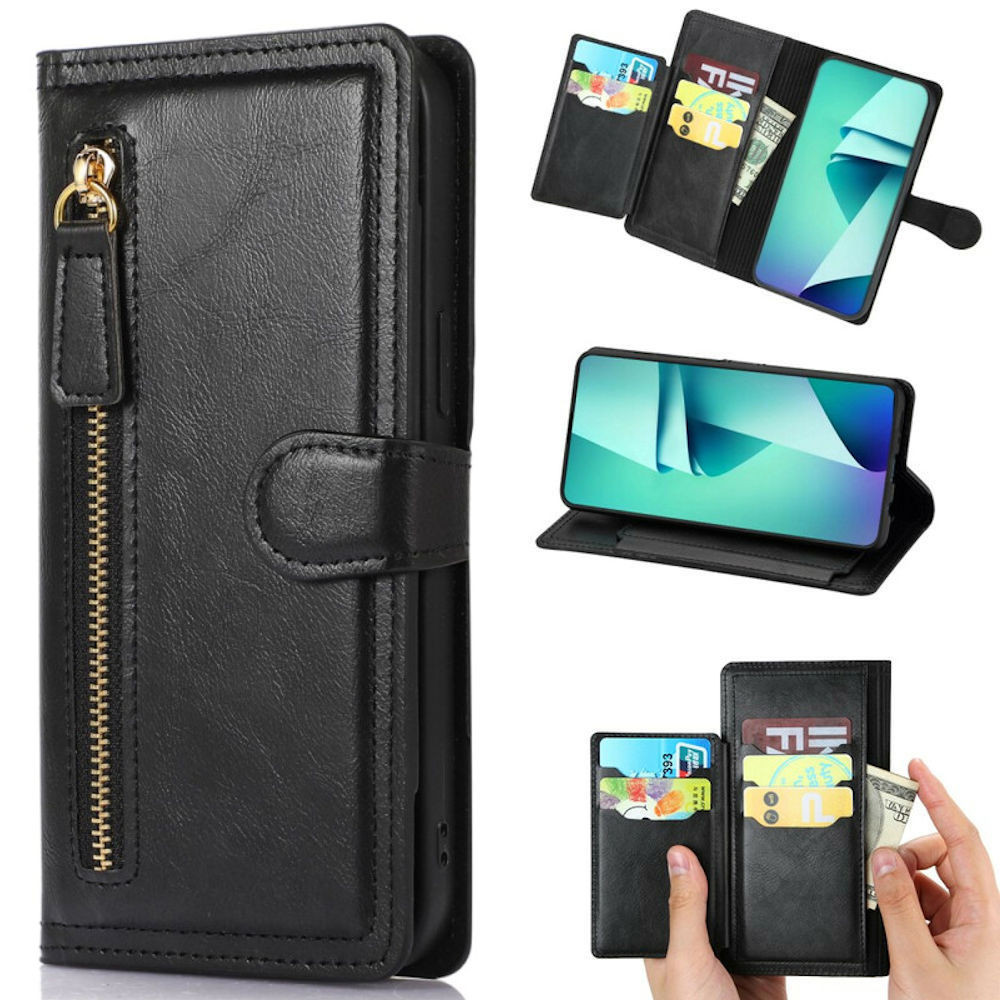Extra Series Leather Wallet Case for Motorola Moto G Power 5G 2023 - Black  - HD Accessory