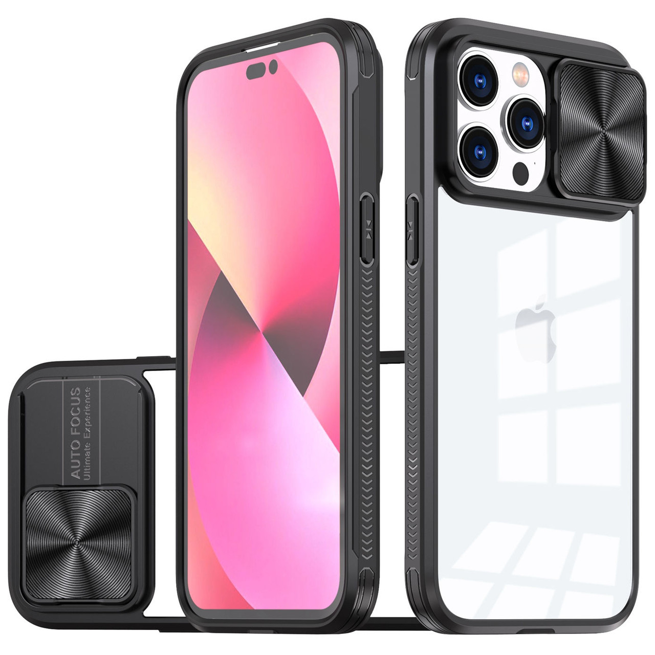 HD Transparent Case with Camera Privacy Cover for iPhone 11 - Black - HD  Accessory