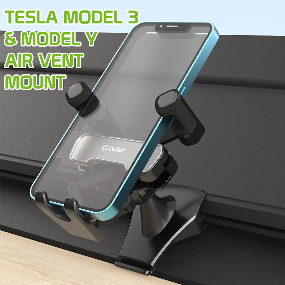 Gravity Air Vent Phone Mount for Tesla Model 3 and Model Y - HD Accessory