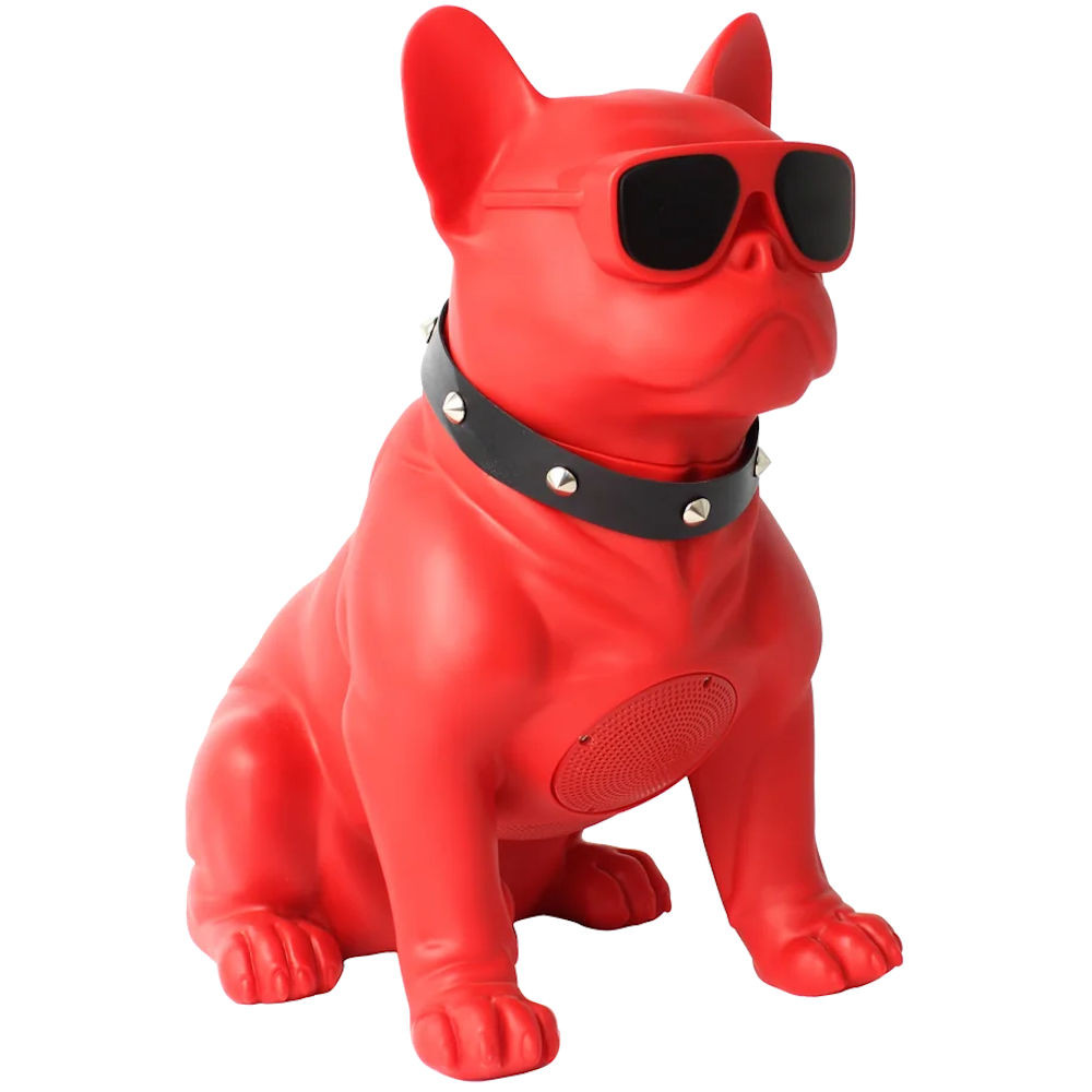 French Bulldog Bluetooth Wireless Stereo Speaker - Red - HD Accessory