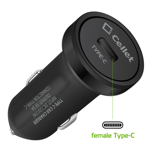 15W USBC Car Charger Black HD Accessory
