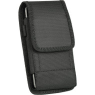 *SALE* Ballistic Nylon Vertical Hip Pouch Case with Carabiner Clip - Black