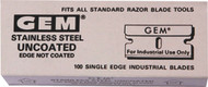 1" GEM Single Edge Stainless Steel Blades (100 Pack)