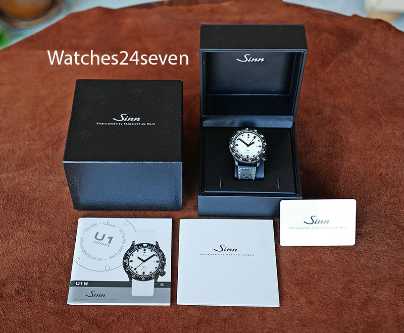 FS SINN U1W DIVER 1000 METER LTD WHITE DIAL BLACK PVD CASE 44MM ...