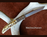 Chuck Gedraitis Custom Folding Bronze & Stag Slip Joint Knife SOLD