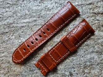 PANERAI OEM STRAP ALLIGATOR SEMI MATT GOLD 24/22 FOR DEPLOYANT BDR