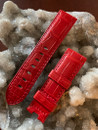 PANERAI OEM STRAP ALLIGATOR SEMI MATT RED 22/20 DEPLOYANT BUCKLE BDR 115/75