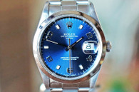 Rolex 0yster Perpetual Date Blue Dial Steel 34mm, Ref. 15000