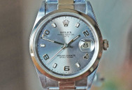 Rolex Oyster Perpetual Date Grey Dial Two Tone 34mm Ref. 15203