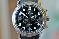 Blancpain Leman Flyback Chronograph Big Date Black Dial  