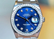 Rolex Datejust 36 Blue Dial Diamond Markers & Bezel 36mm Ref. 116244