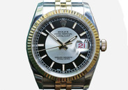 Rolex Datejust 36 Two Tone Black & Silver Concentric Dial 36mm Ref. 116233