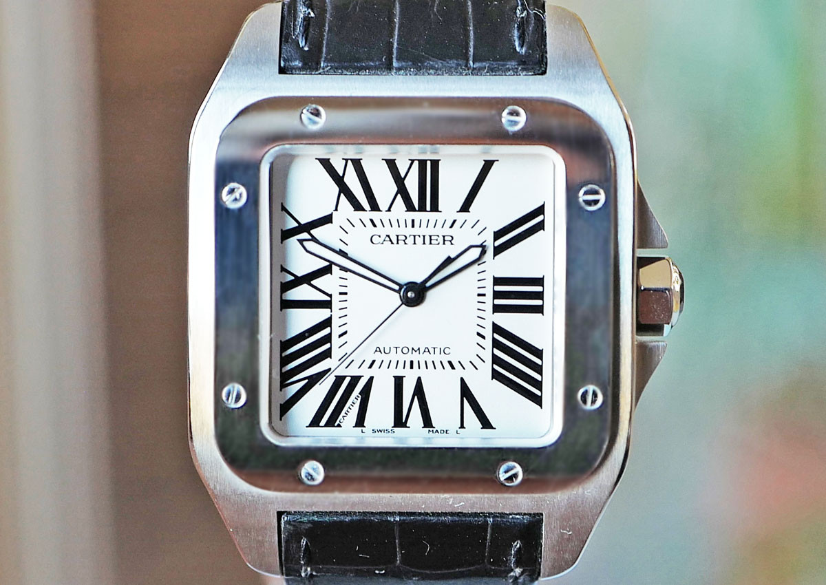 Cartier Santos 100 XL Silver Dial Steel 38mm Ref. W20073X8 - Watches 24  Seven