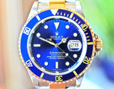 Rolex Submariner Two Tone Blue Dial & Bezel 40mm Ref. 16613 Y