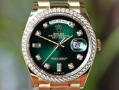 Rolex Day Date President Green Diamond Dial & Bezel Yellow Gold 36mm Ref. 128348RBR