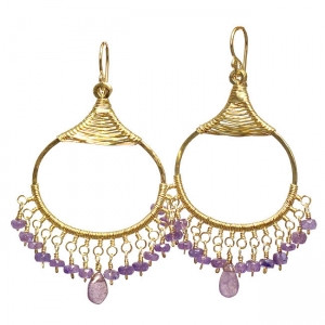 Chandelier Gemstone Earrings- Customizable (Tanzanite Shown)